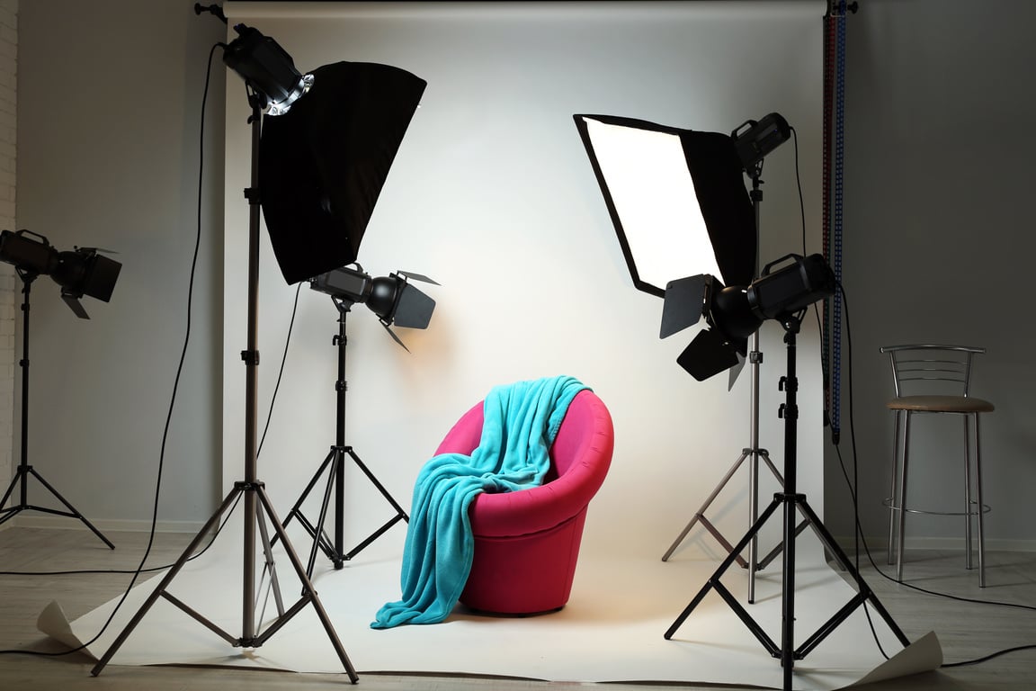 Photo Studio with Modern Chair